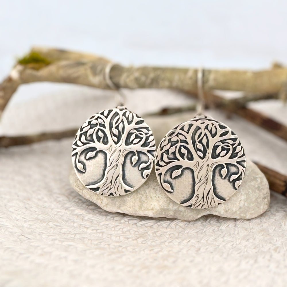 Tree of Life Silver Earrings - 