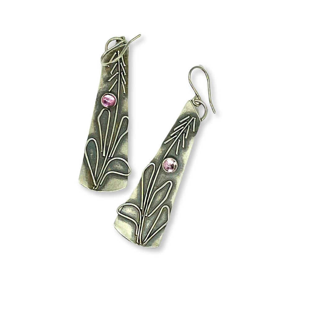 Fireweed Silver Earrings -