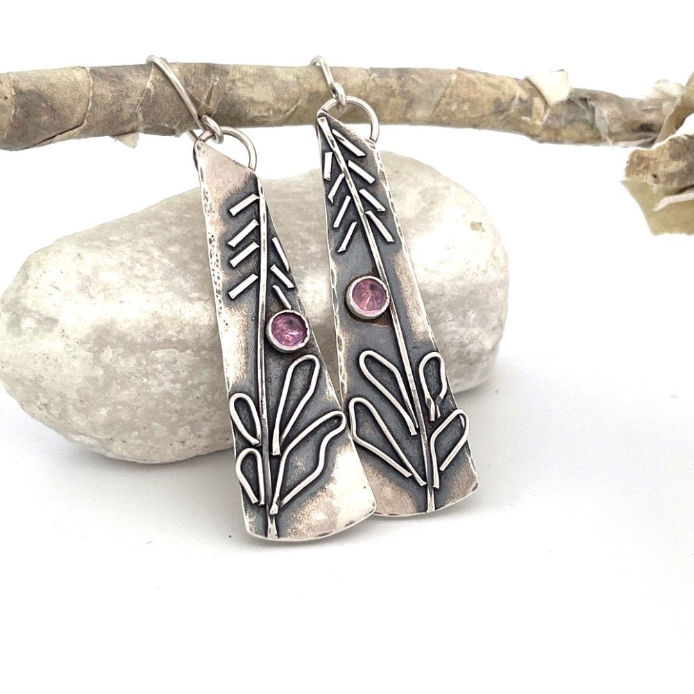 Fireweed Silver Earrings -