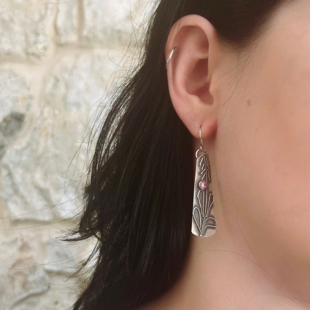 Fireweed Silver Earrings -