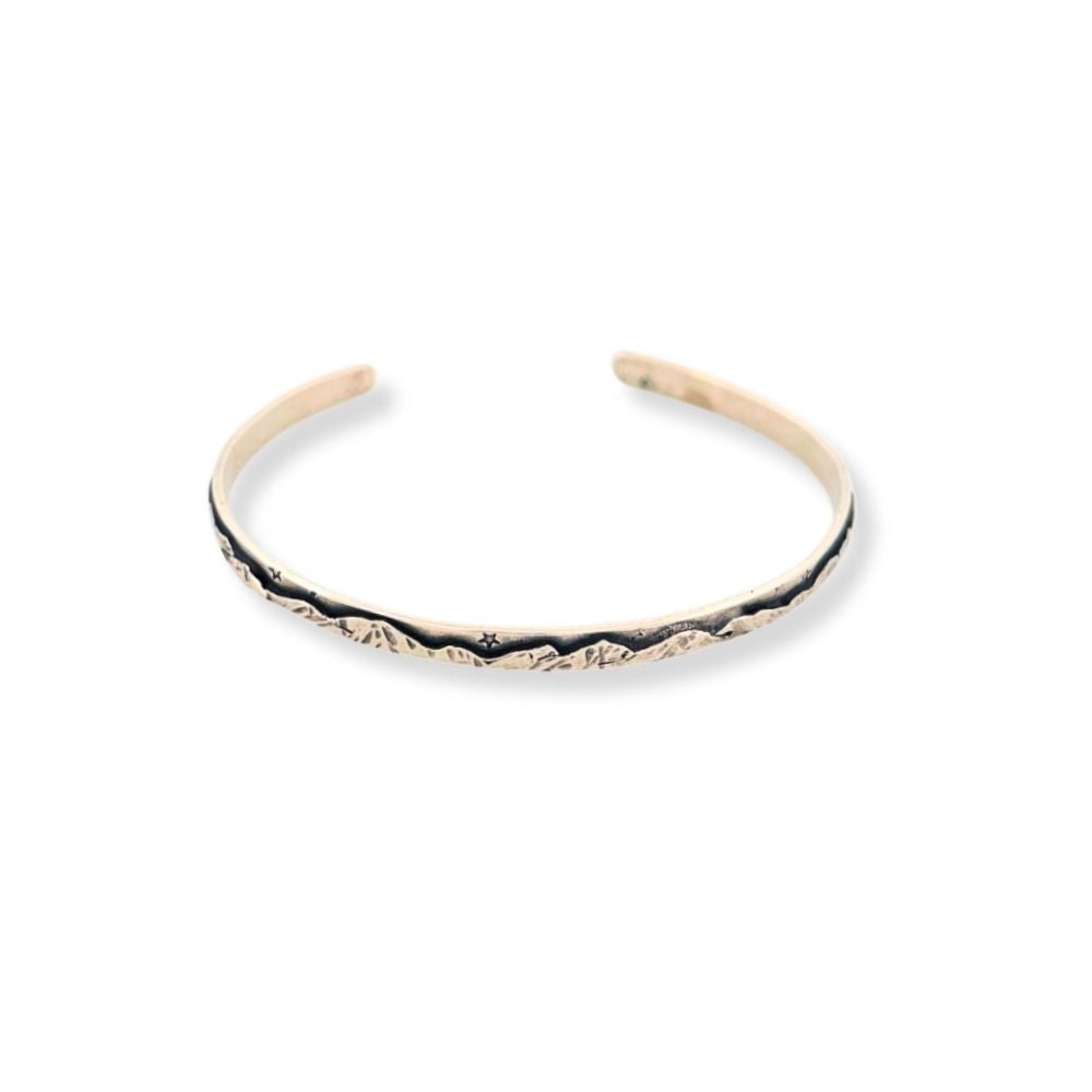 Mountain Panorama Silver Cuff Bracelet -