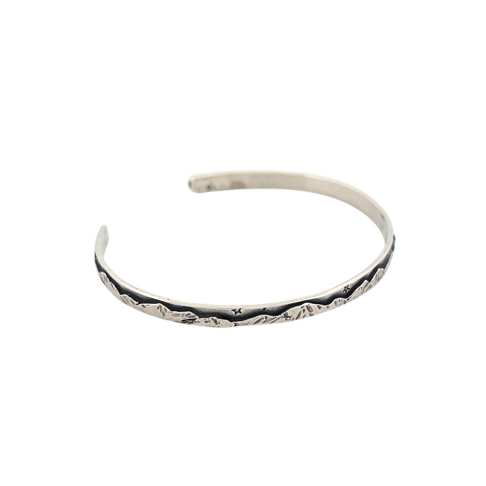 Mountain Panorama Silver Cuff Bracelet -
