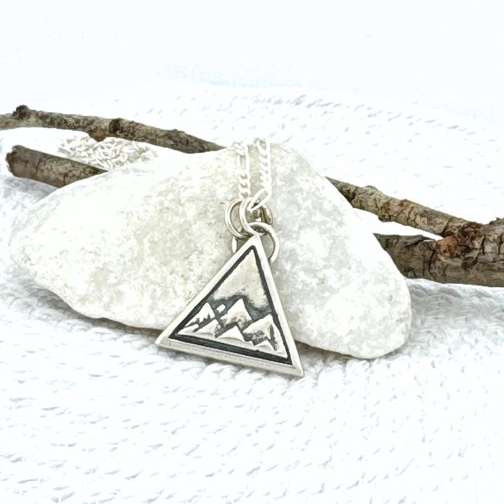 Mountain Peaks Silver Pendant Necklace -