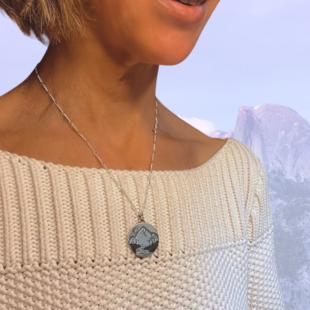 Mountain's River Silver Pendant Necklace -