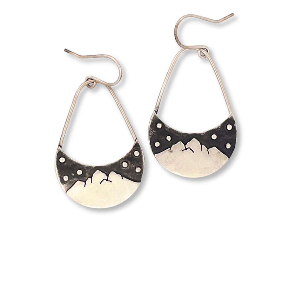 Mountains Under the Stars Silver Earrings -
