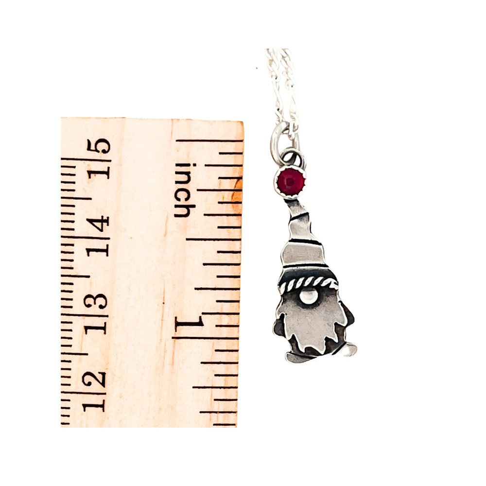 Naughty Gnome Silver Pendant Necklace -