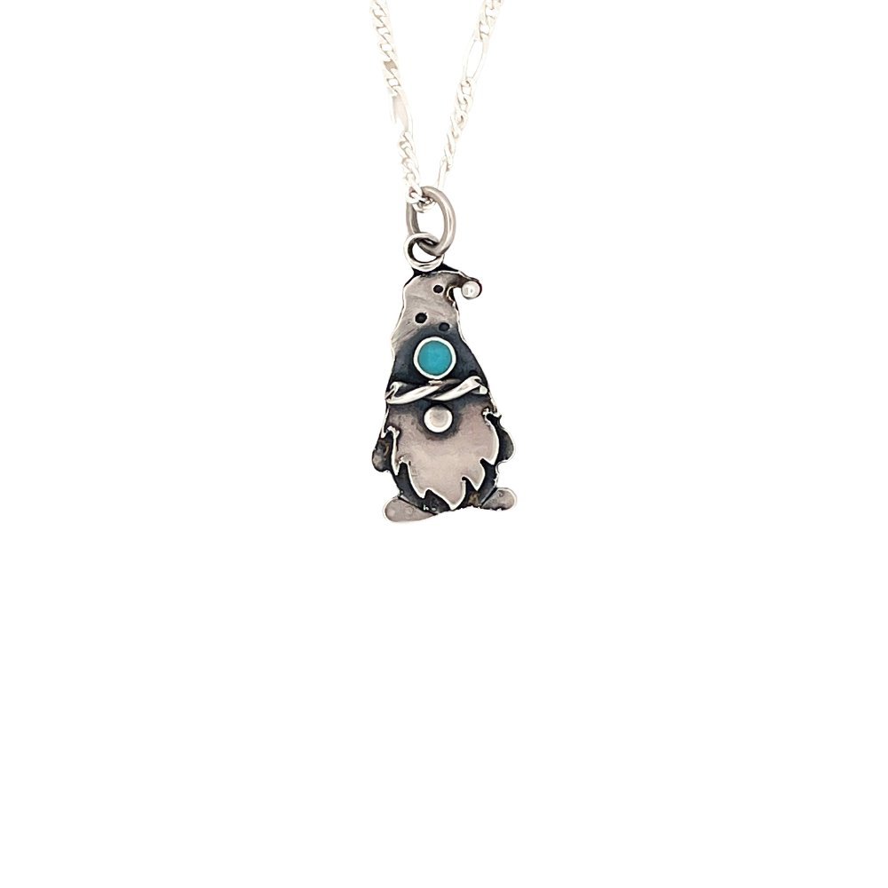 Naughty Gnome Silver Pendant Necklace -