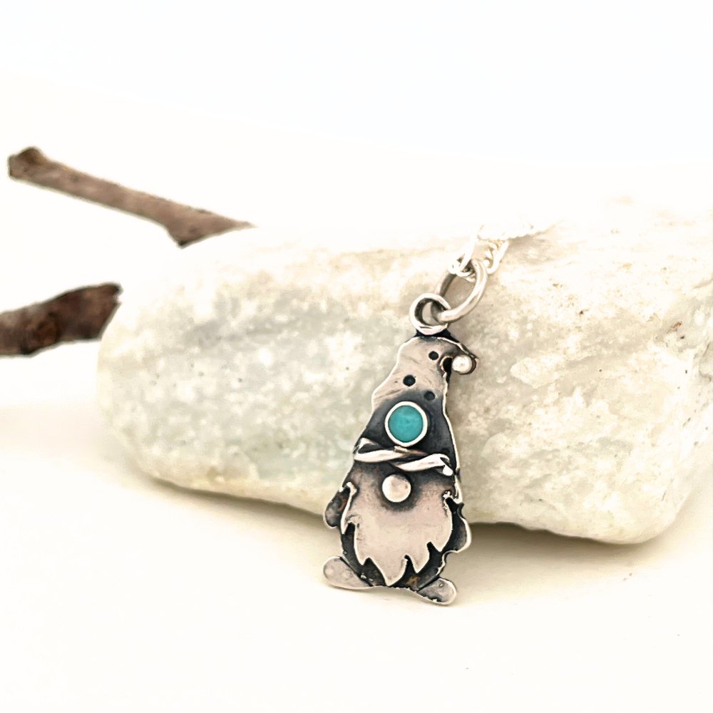 Naughty Gnome Silver Pendant Necklace -