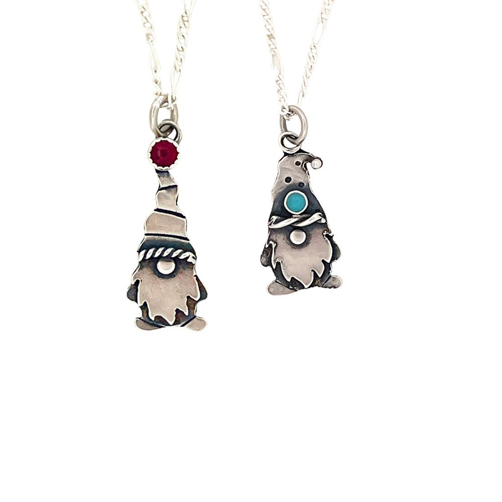 Naughty Gnome Silver Pendant Necklace -