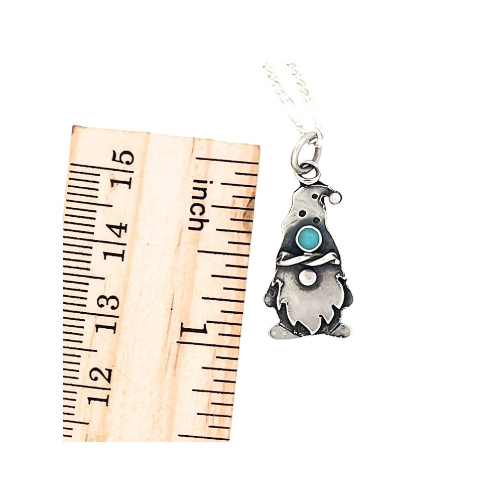 Naughty Gnome Silver Pendant Necklace -