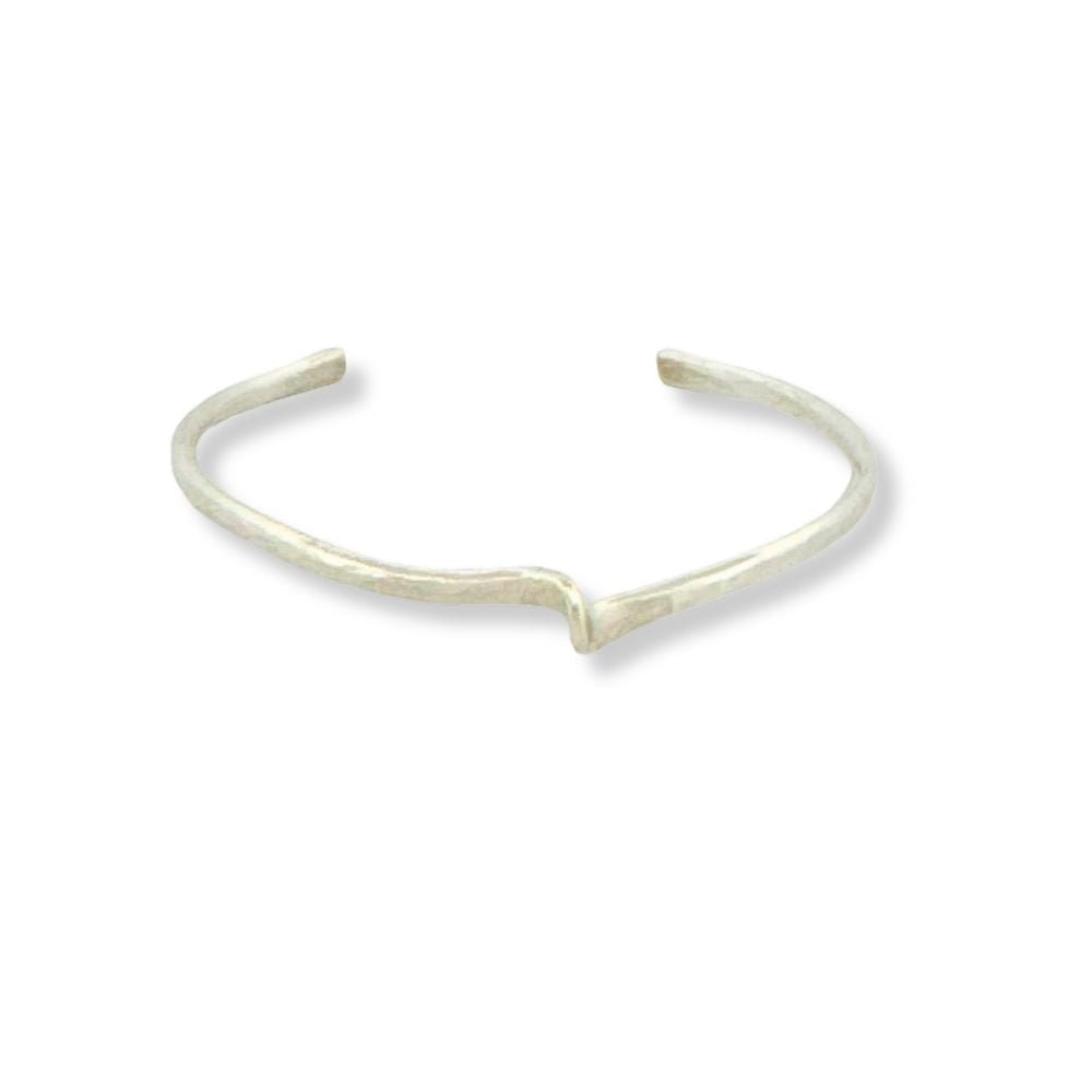 Ocean Wave Silver Cuff Bracelet -