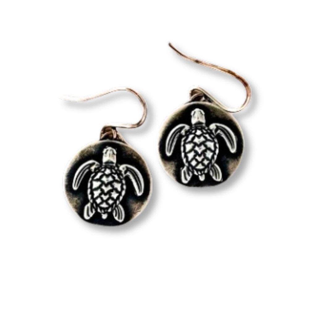 Sea Turtle Silver Earrings -