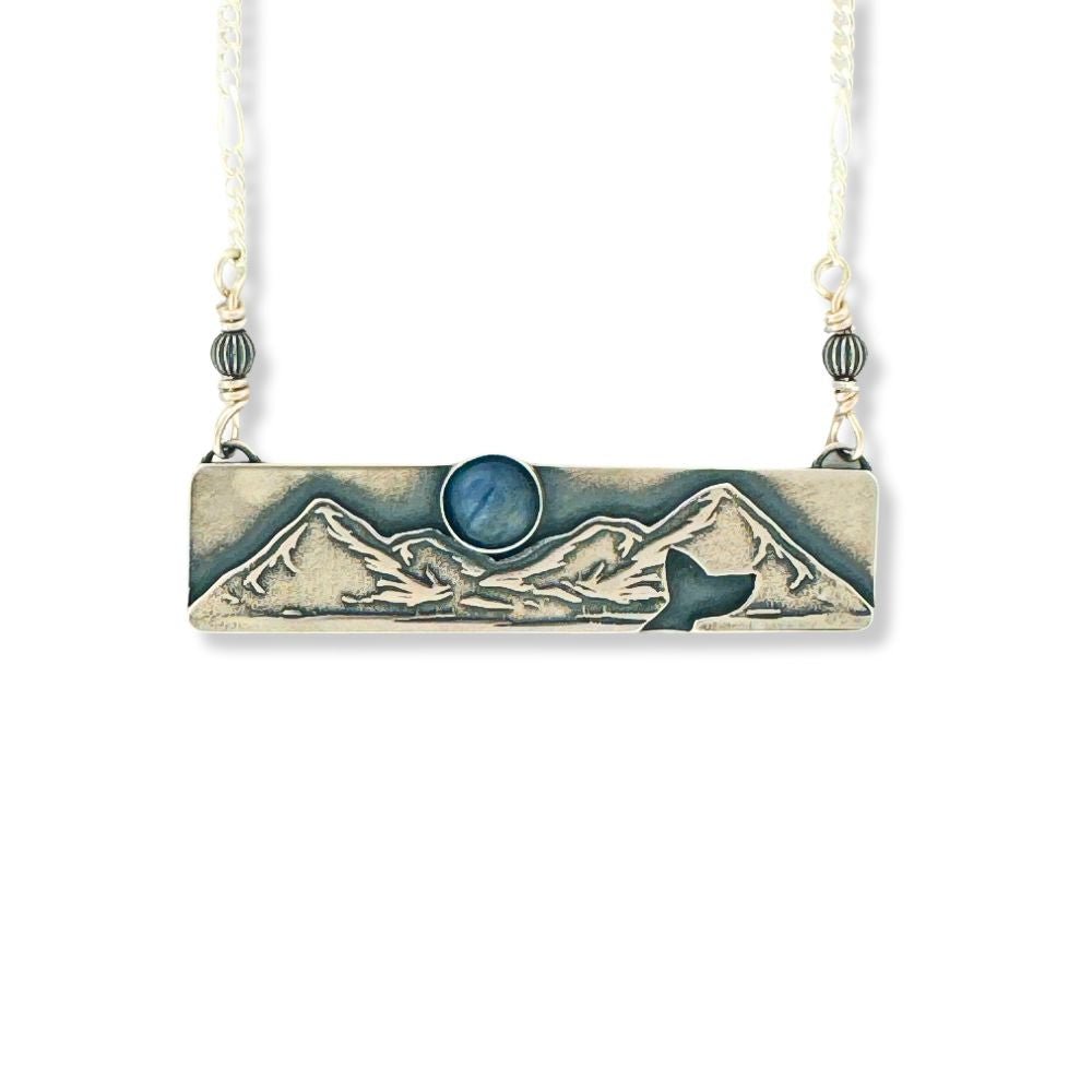 Whale’s Tale Mountain Silver Bar Necklace -